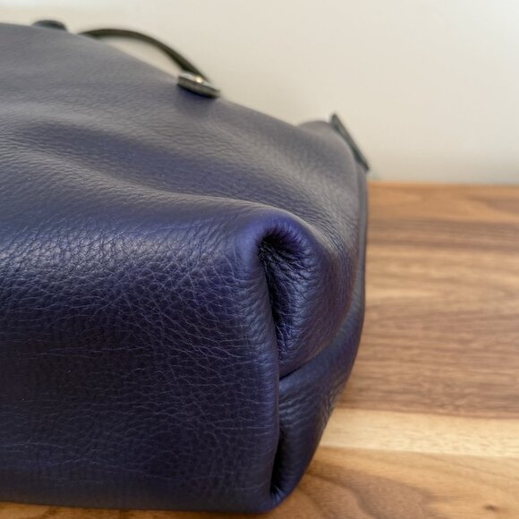 GoForthGoods GFG Small Avery Violet w/ black handles leather tote crossbody EUC - Picture 8 of 13